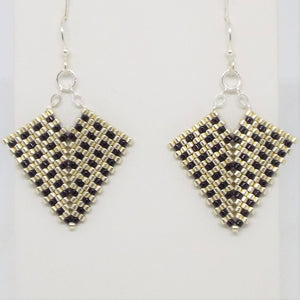 Hollywood Earrings - Silver & Black, Small