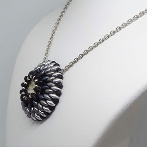Grayscale Concho Pendant Necklace