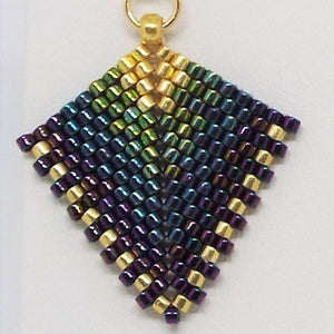 Deco Diamond Earrings - Peacock, Small